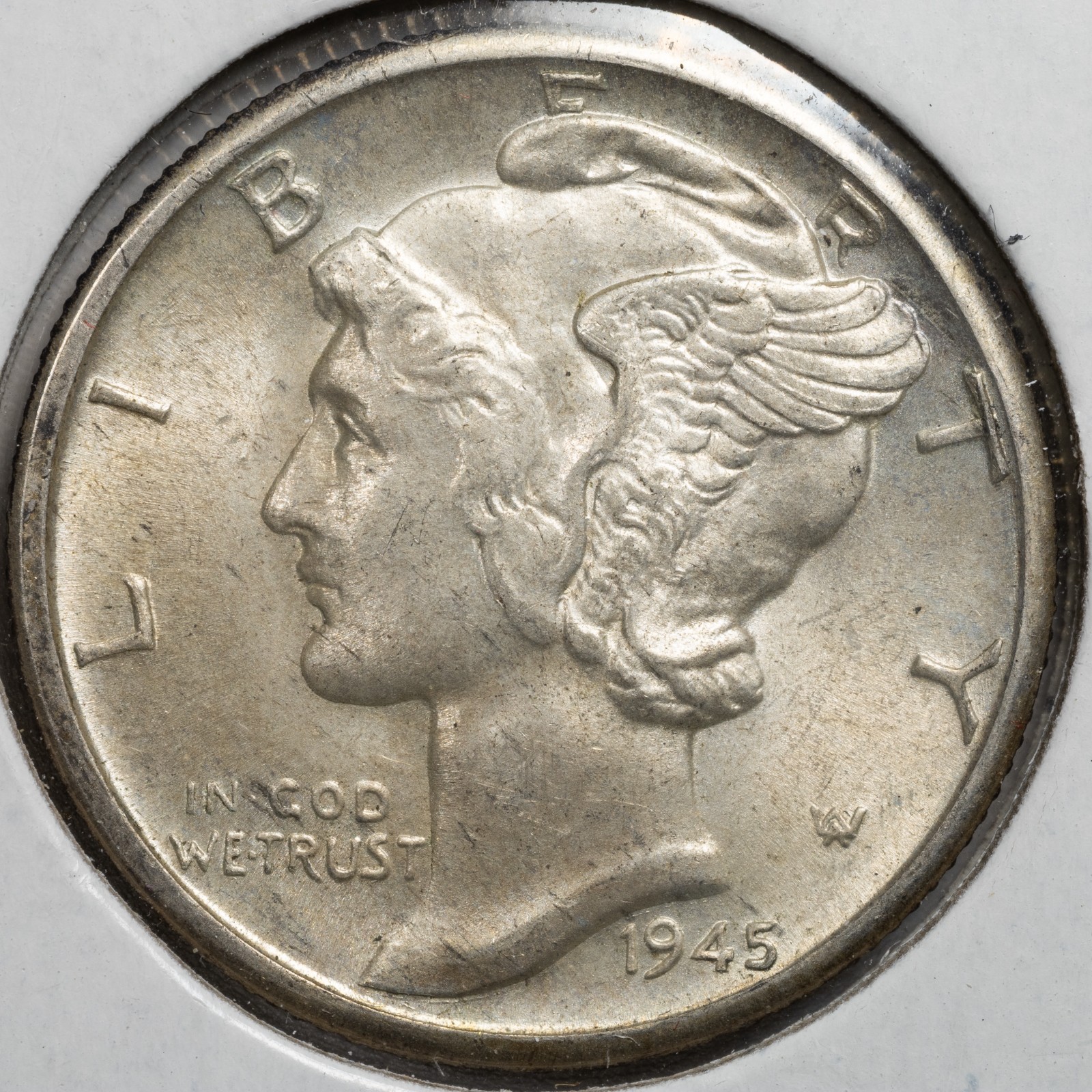 1945-D Mercury Dime Choice Brilliant Uncirculated (CH BU) Denver Mint -Original