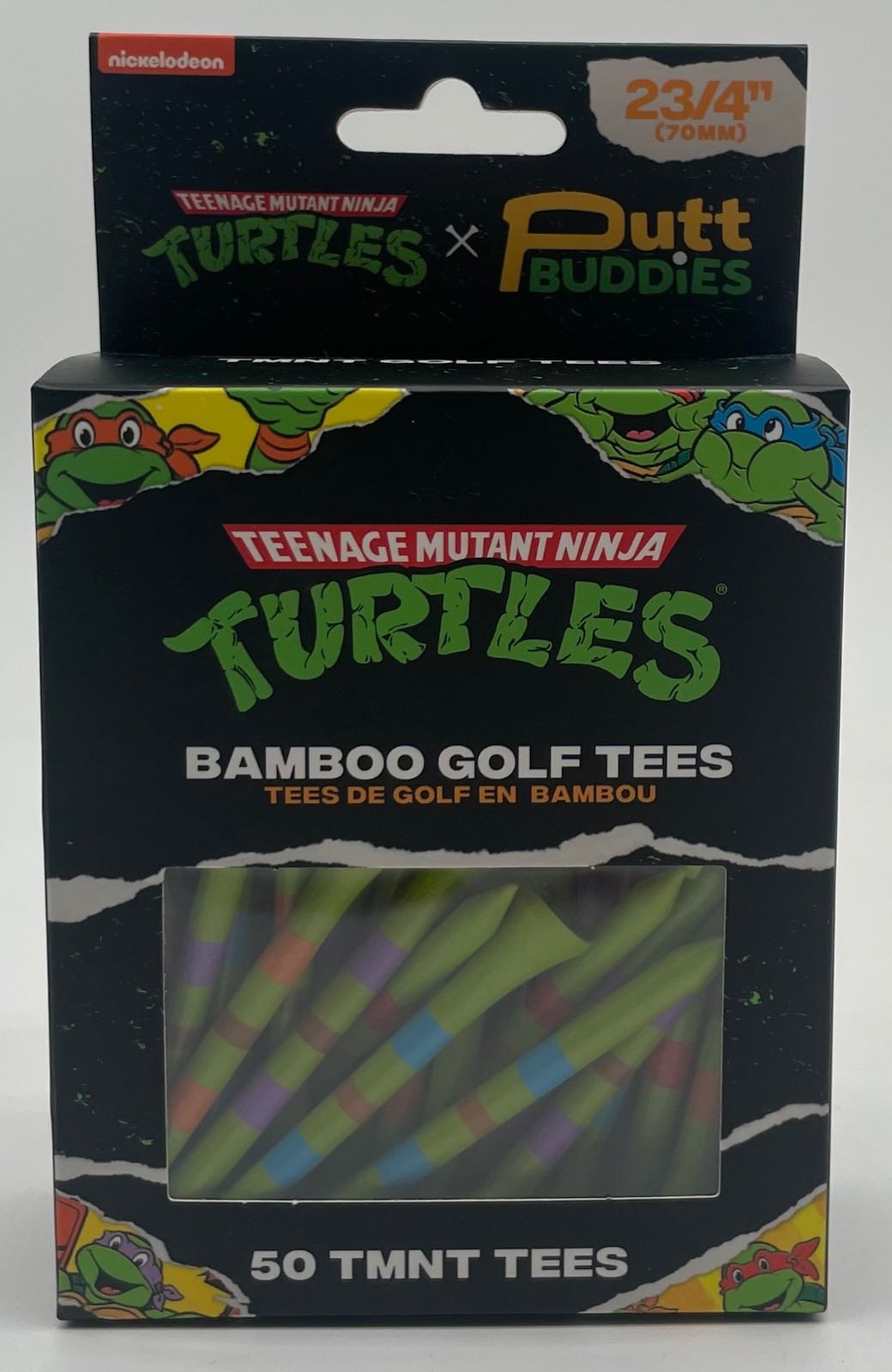 NEW Teenage Mutant Ninja Turtle X Putt Buddies - Box of 50 Bamboo Golf Tees