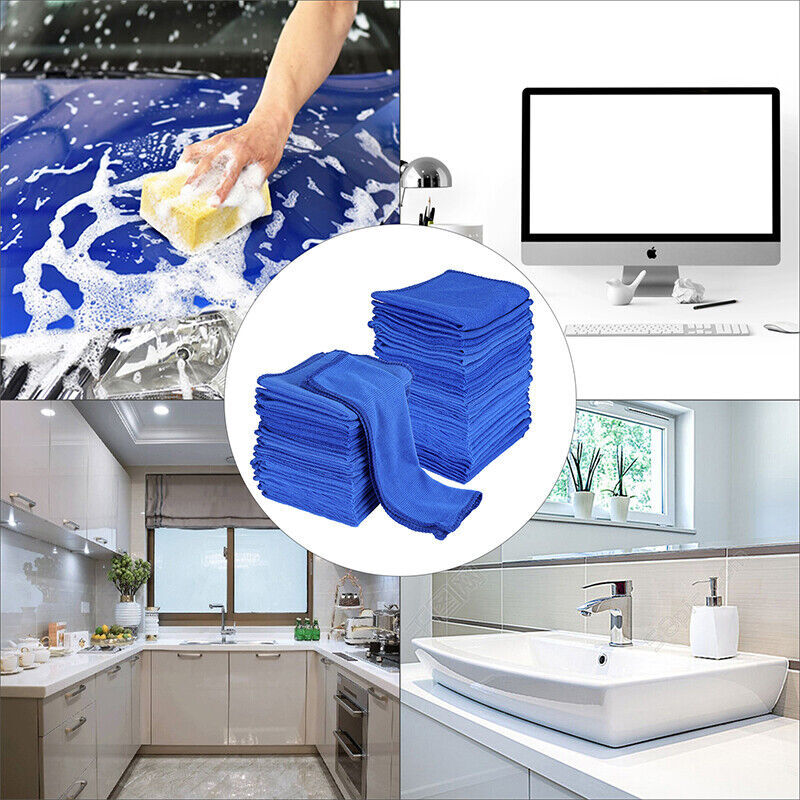 10PCS Microfiber Cleaning Cloth Towel Rag Car Polishing No Scratch Car Detailing