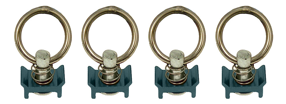 Pit Posse L Track Stud Ring Spring Loaded S Track Tie Down Anchor Blue (4 pack)