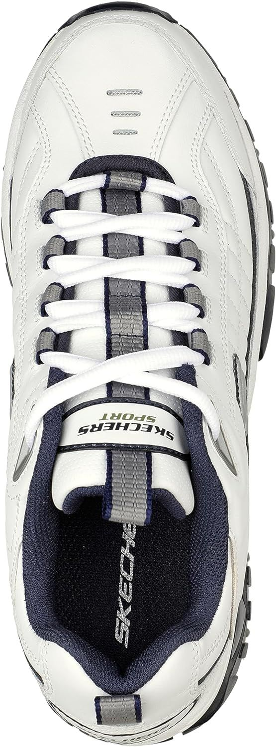 Skechers Men's Energy Afterburn Lace-Up Sneaker 10.5, White/Navy