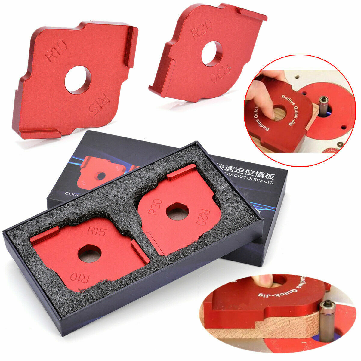 Radius Quick-Jig Router Table Bit Corner Jig Templates For Woodworking Tool Wood