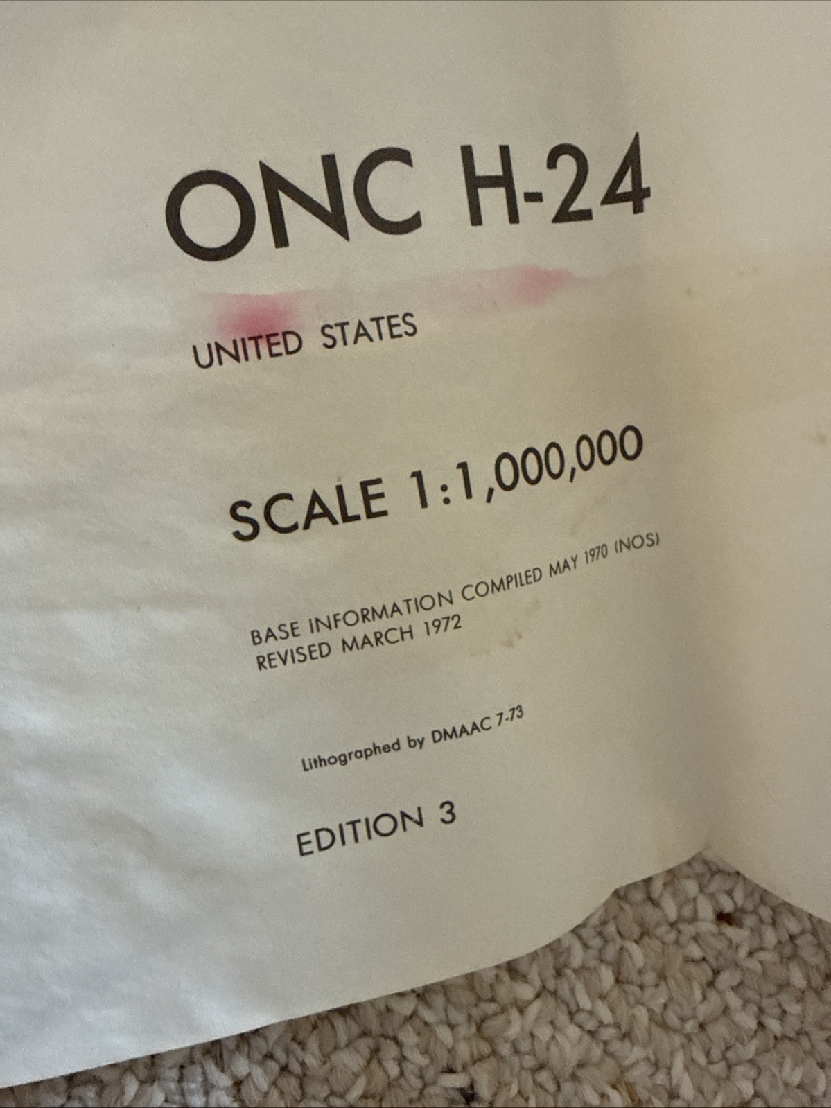 Vintage ONC H-24 Operational Navigation Chart – Military Aviation Map – Cold War