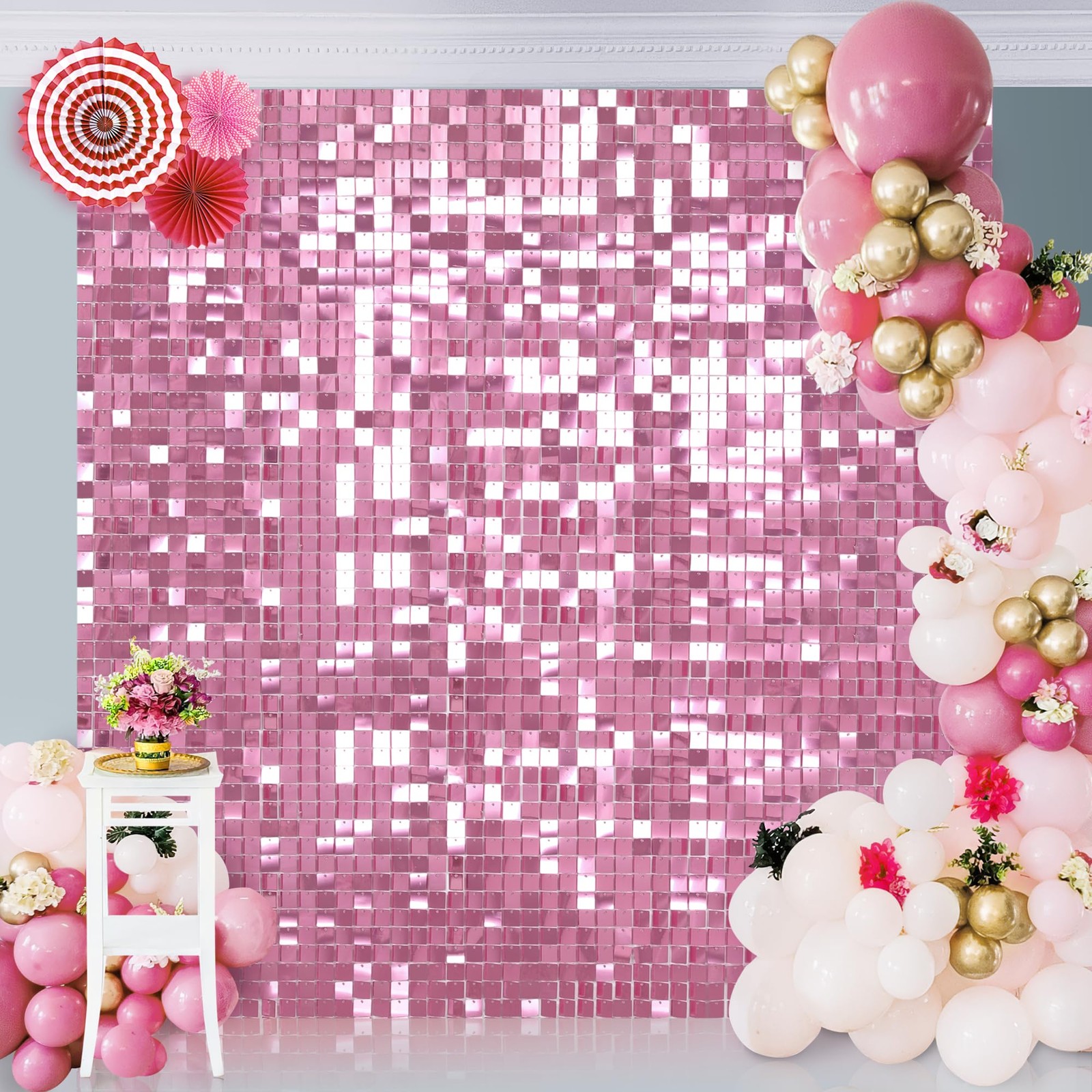 Square Shimmer Panels (Pack of 24) Sequin Shimmer Wall Backdrop Decorations Pane