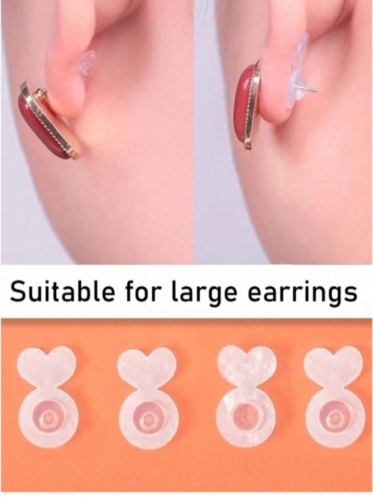 4Pairs Silicone Earrings Lifters for Heavy Earrings Support Back for Ear Stud UK