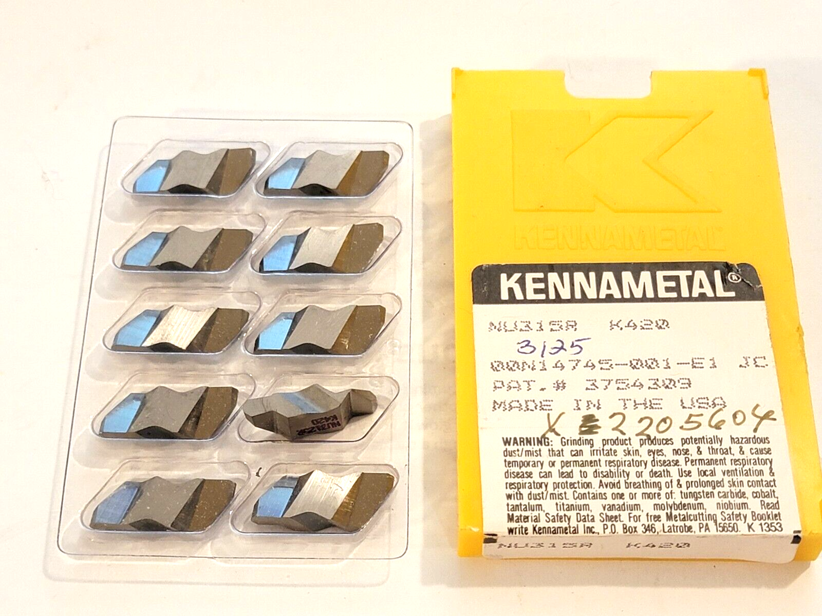 NU3125R K420 KENNAMETAL *** 10 PCS *** FACTORY PACK *** NU315R