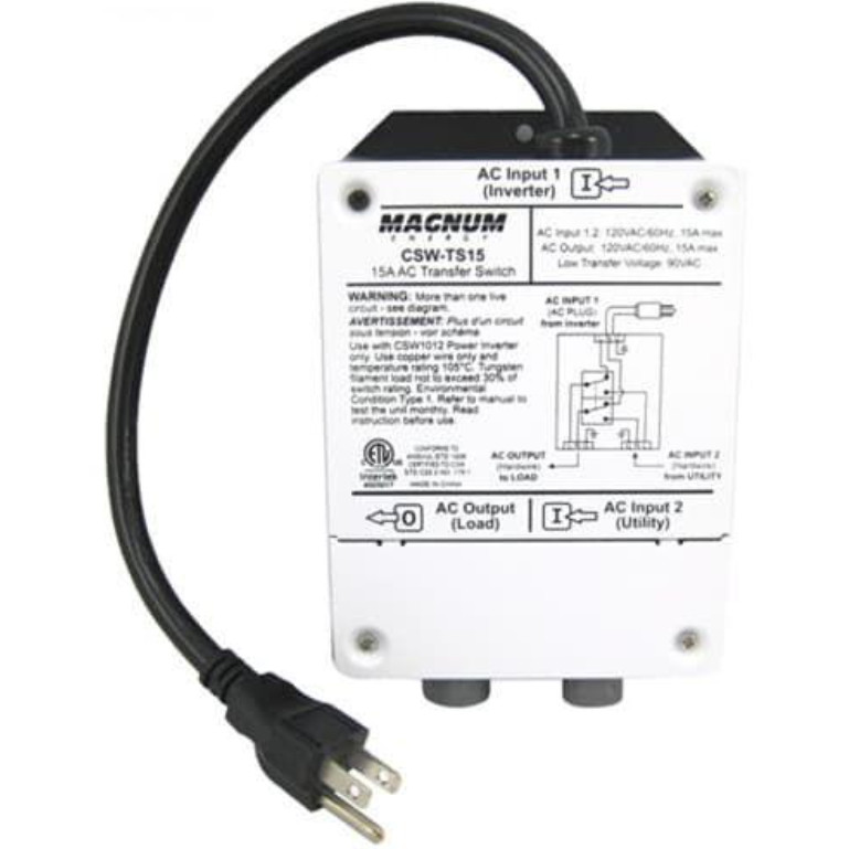 Magnum Energy CSW‑TS15 15A Transfer Switch for CSW Inverters