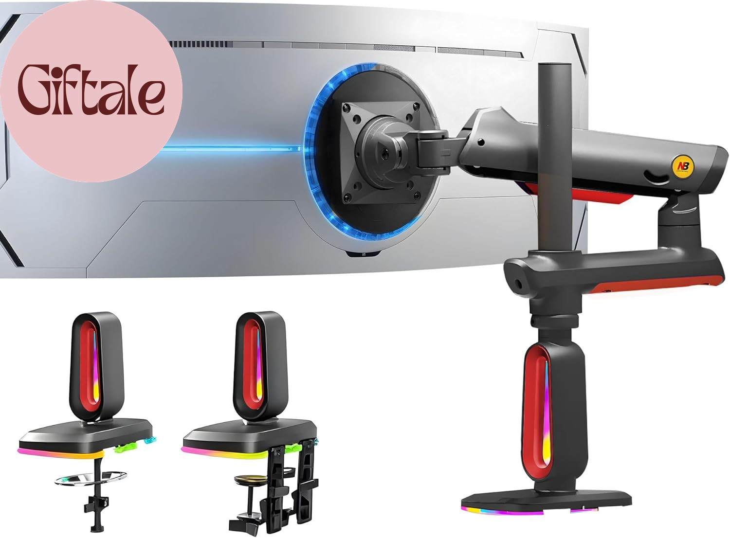 NB Extra Height Gaming Monitor Arm for 32 to 60 Inches Screen, Load up to 20 Kg,