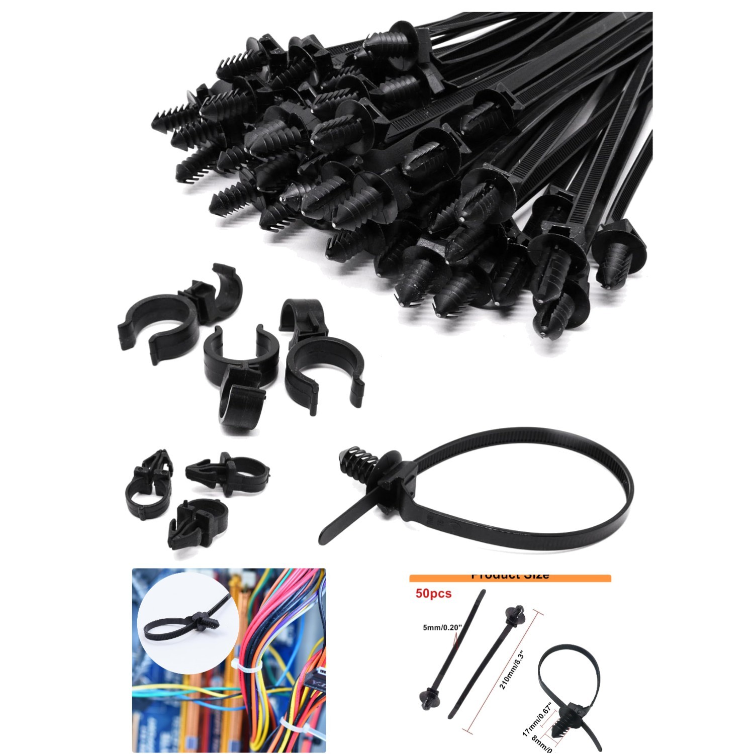 Versatile 50 Pack Heavy Duty Zip Ties - Flame Retardant and Weather Resistant