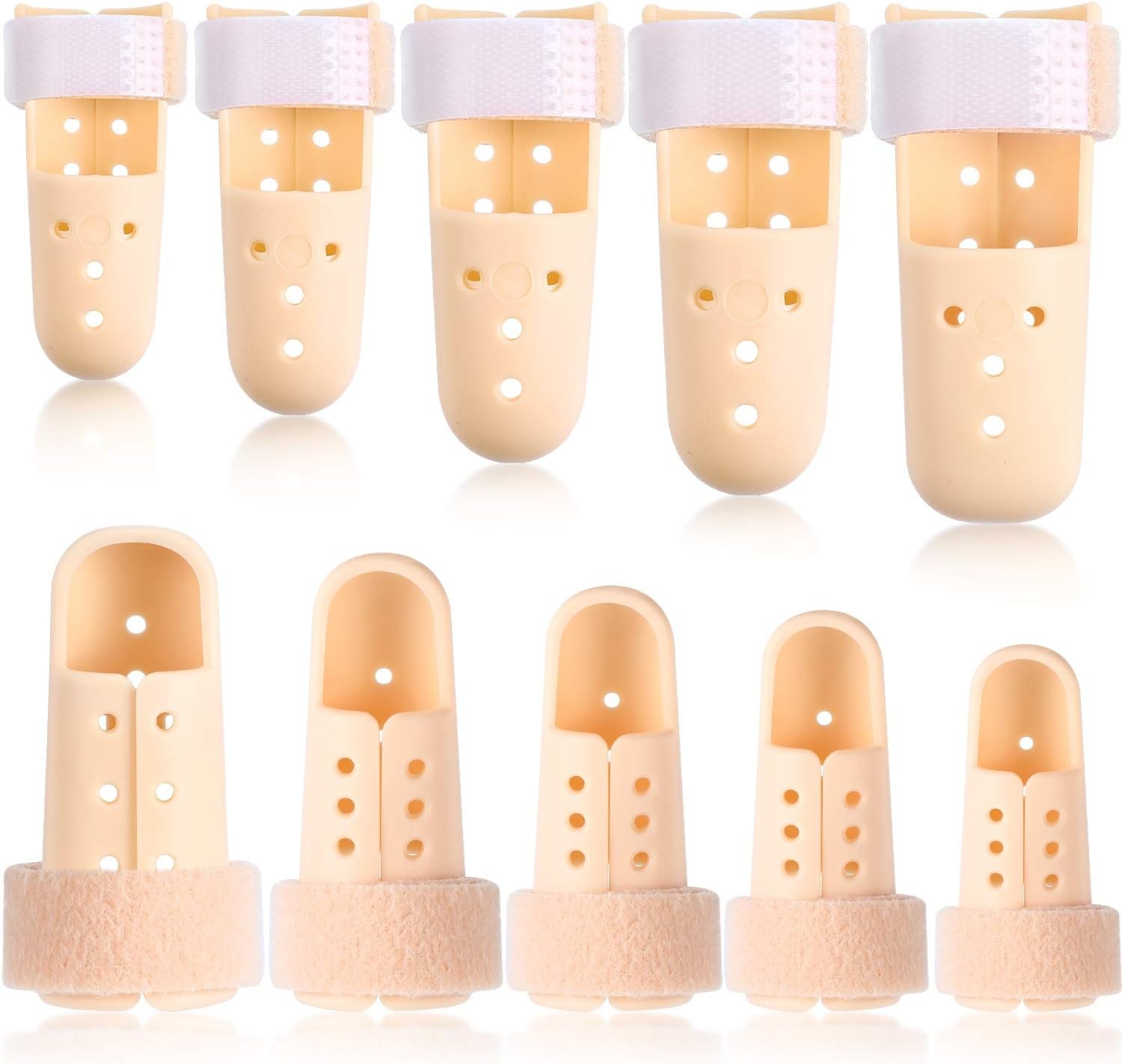 10 Pcs Mallet Finger Splint Thumb Splint, 5 Sizes Finger Support Brace Stabilize