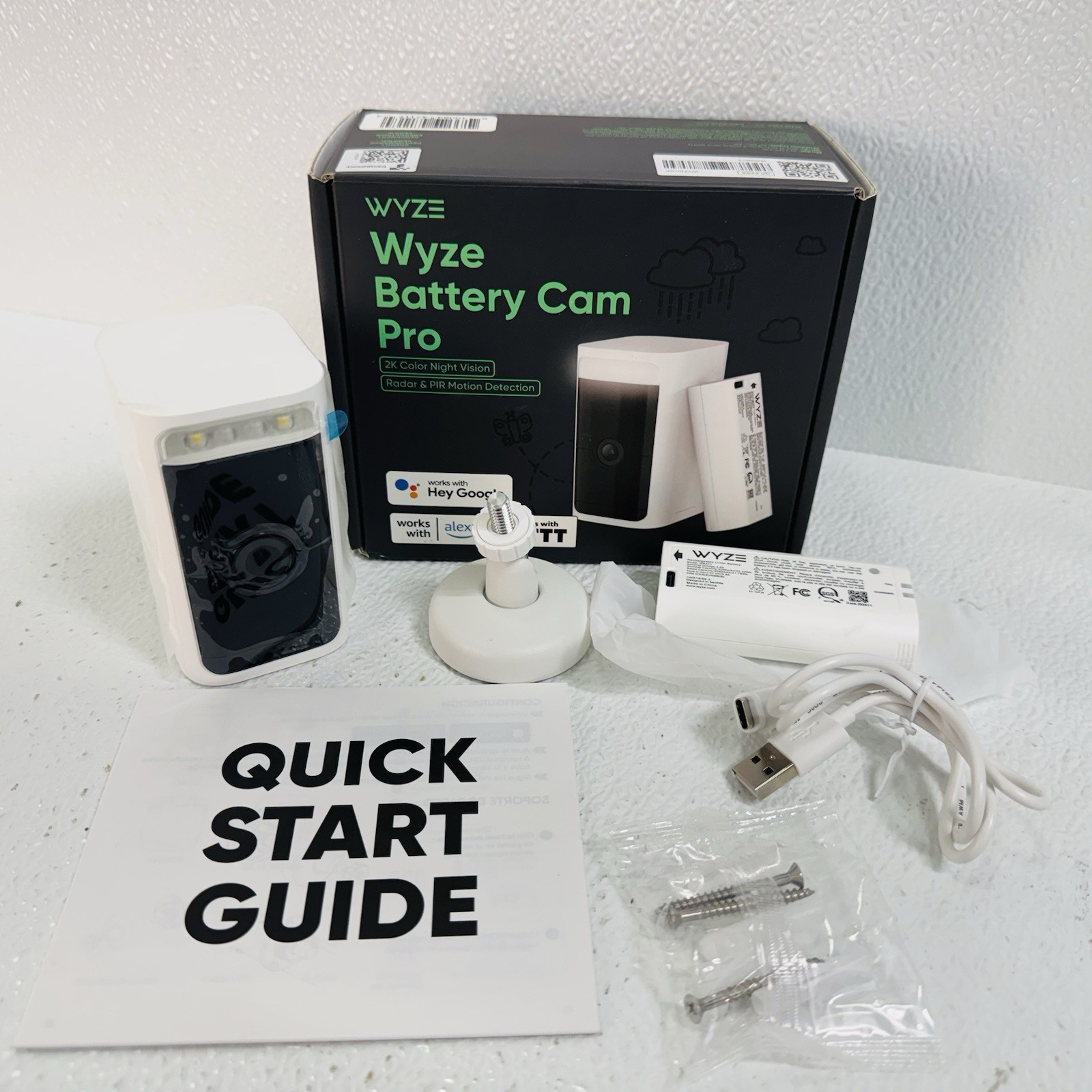 Wyze WYZECOP Battery Cam Pro Security Camera - White
