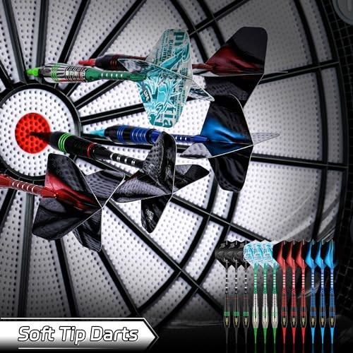 Darts Plastic Tip - Soft Tip Darts Set - 12 Pcs 18 Gram with 4 Colors Premium