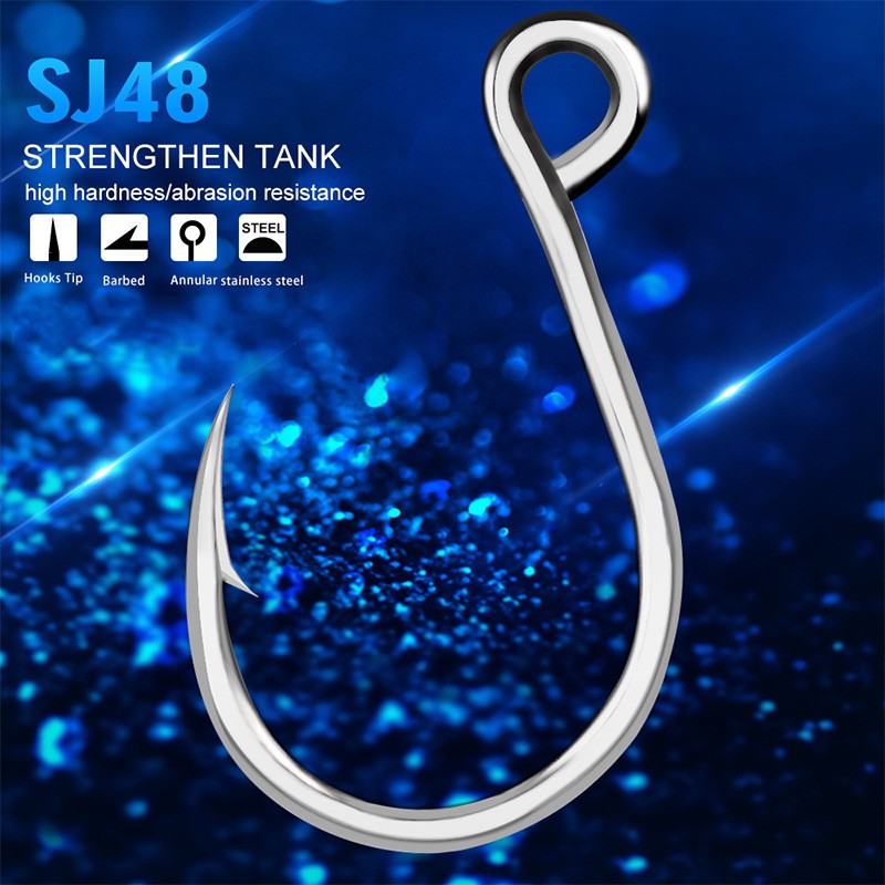 40pcs InLine Single Hook Saltwater Lure Fishing Heavy Duty Replacement Hooks