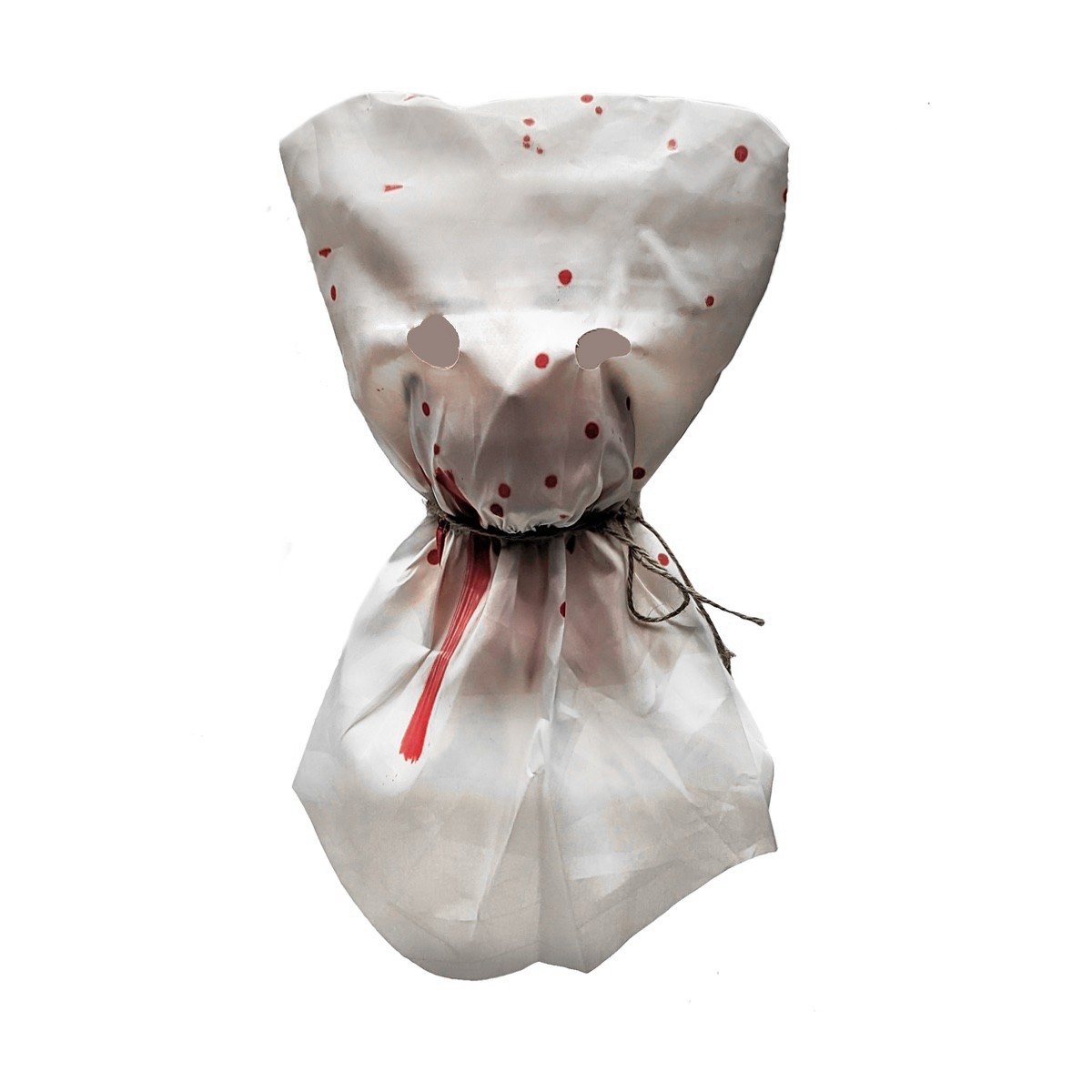 Splattered Fake Blood Hat Bloody White Hood Horror Movie Decor Halloween Costume