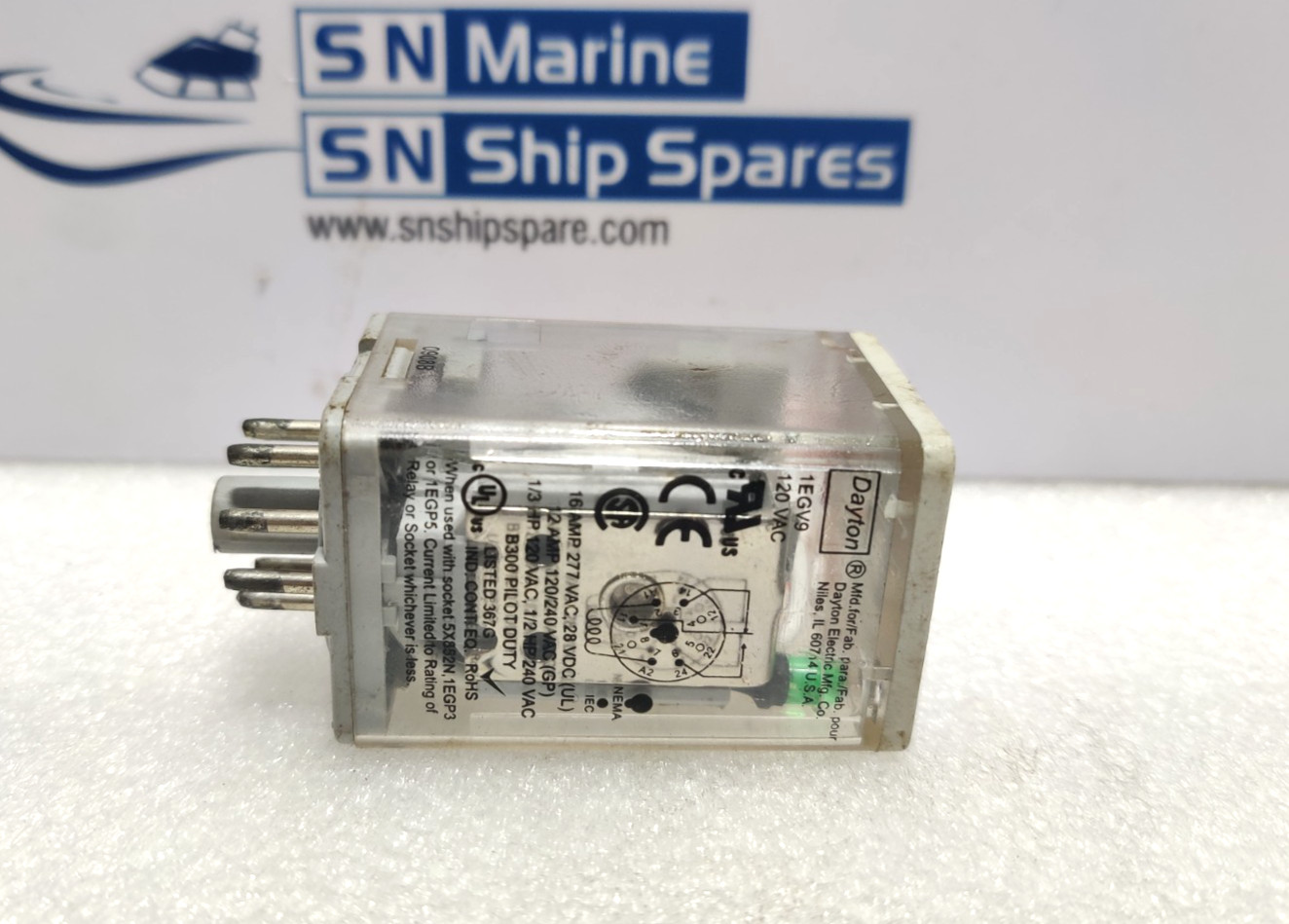Dayton 1EGV9 Octal Relay Button Led 120VAC