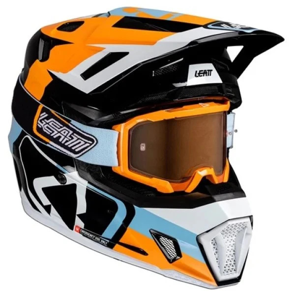 Leatt Adult's 7.5 V25 Motocross Helmet with Goggles Orange Size G - 1025100323