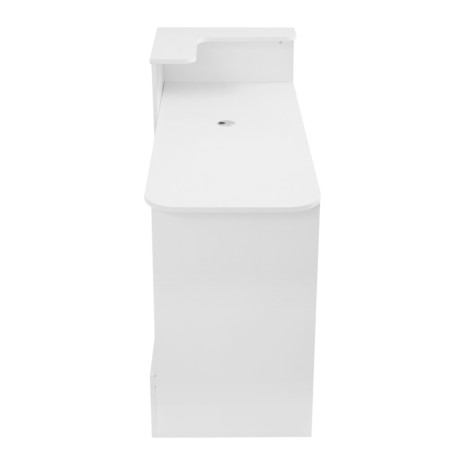 Modern Reception Desk, Transaction Counter Front Table w/Lockable Drawer & Light
