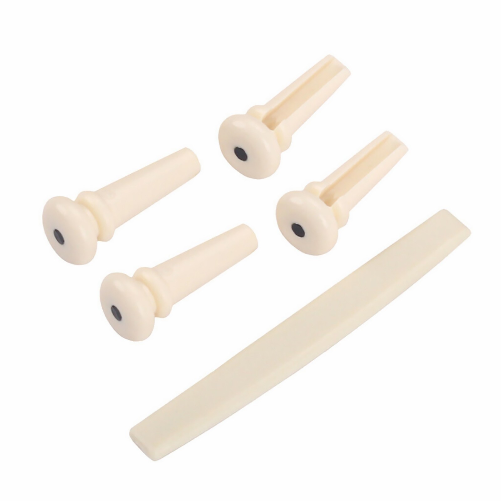 4*Plastic Bridge Pins+1*Saddle Replacement Parts For Acoustic Bass Guitar