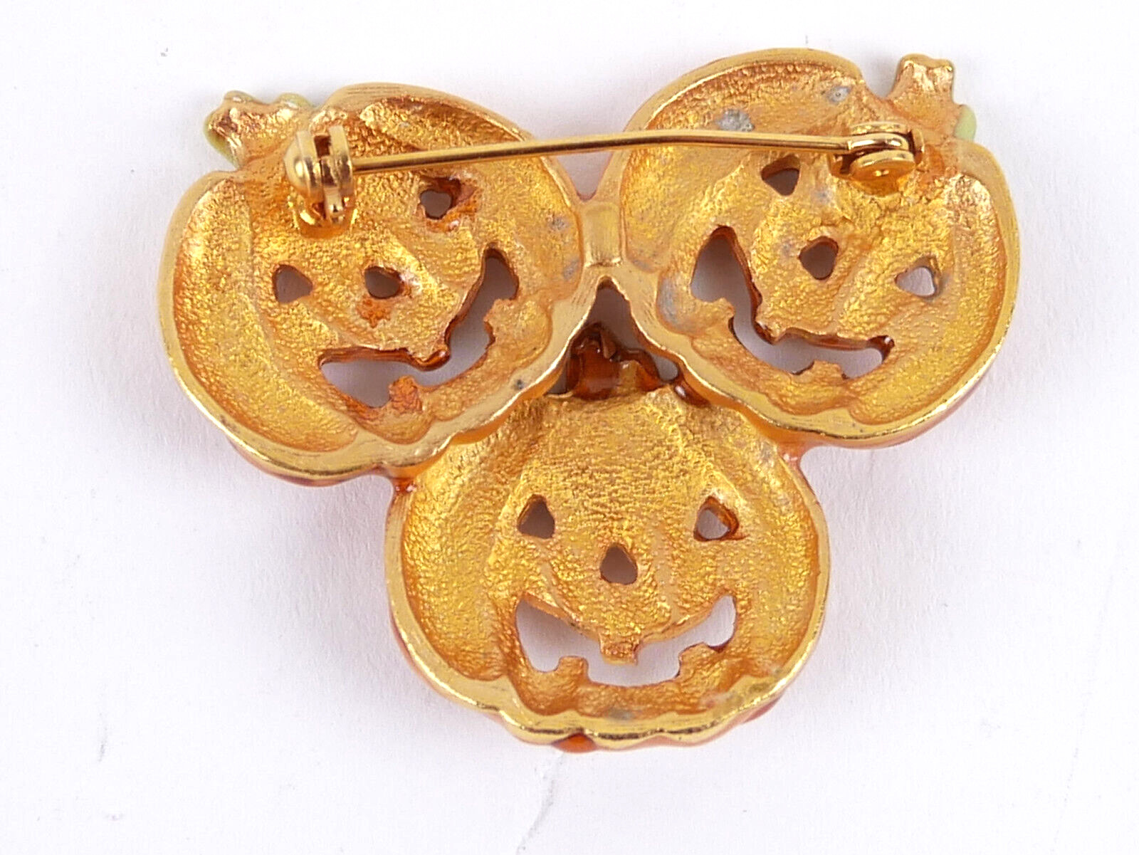 Halloween Pin 3 Jack-O-Lanterns Excelllent Condition