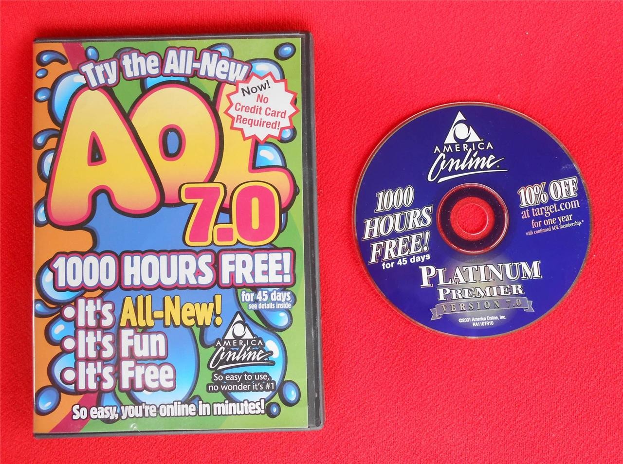 AMERICA ONLINE ~ AOL PLATINUM PREMIER  ~ Version 7.0 ~ VINTAGE Windows CD & Case