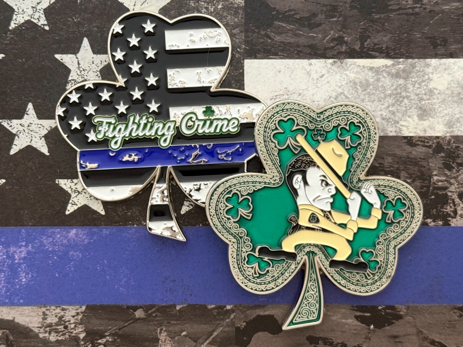 Fighting Crime Clover Challenge Coin