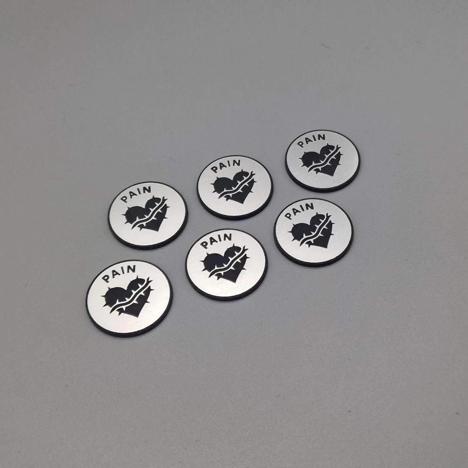 6 x Pain Tokens - Acrylic Gaming Markers for Miniature Wargaming