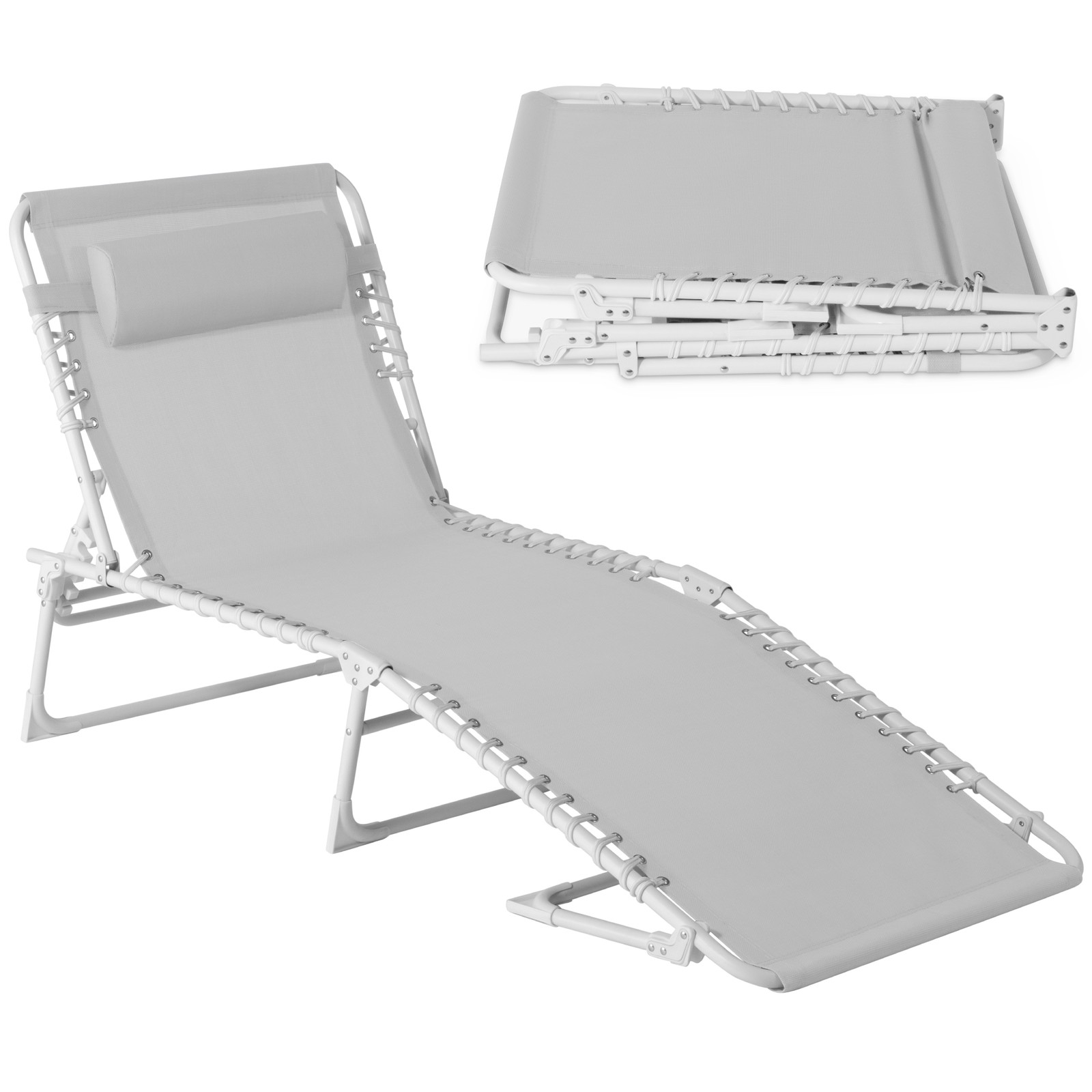 Best Choice Products Portable Patio Chaise Lounge Chair Outdoor Recliner Pillow