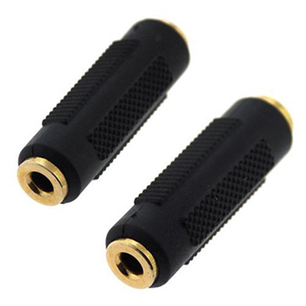 2Pcs 3.5mm Coupler Aux Female to Female 1/8" F/F Stereo Audio Adapter Connecter