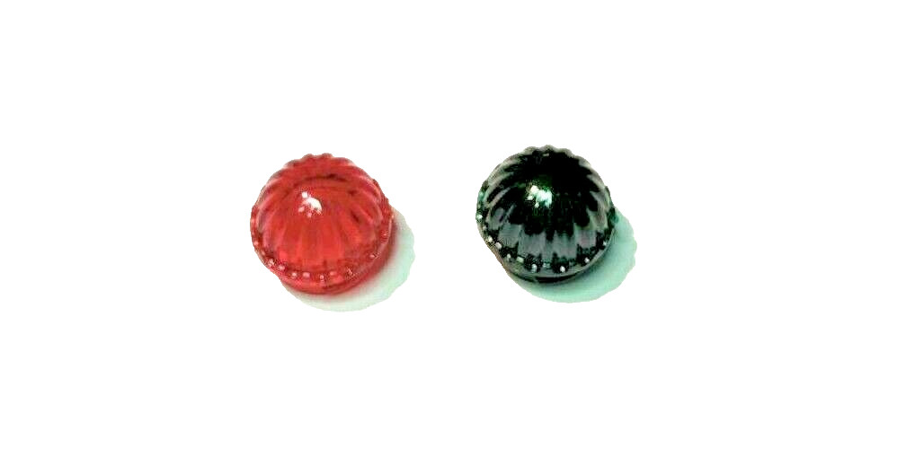 LIONEL ZW TRANSFORMER LENS CAPS RED & GREEN ZW TRANSLUCENT WITH BULBS MFG IN USA
