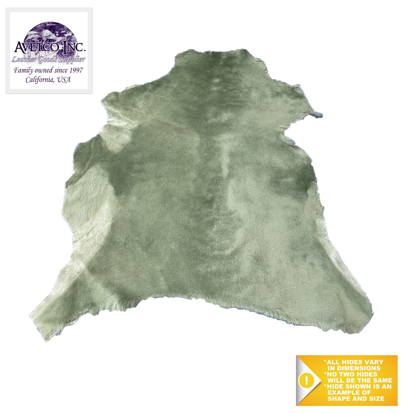 Avetco 3 SF Goat Hair-On Leather Hide – Kiwi Green Craft Skin SALE