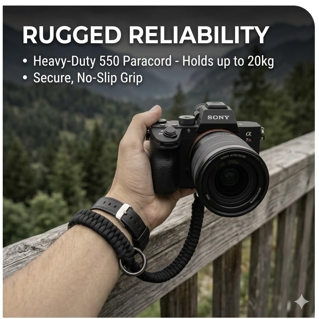 HAOQUOOU Camera Wrist Strap for Mirrorless Cameras, Quick Release Camera Wris...