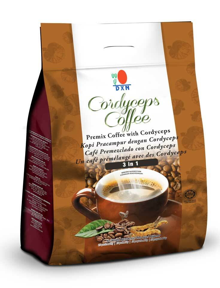 4 Packs DXN Cordyceps Coffee 3 in 1 Cordyceps Sinensis Cafe NEW FREE SHIP USA