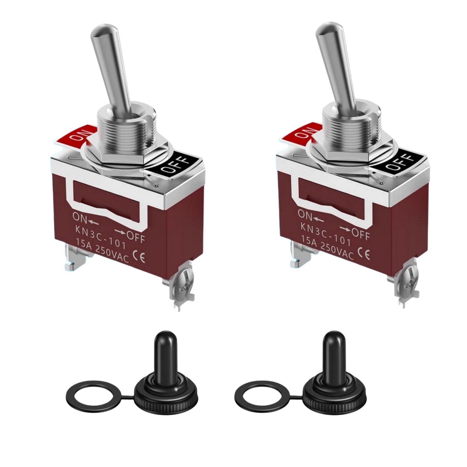 2x ON OFF Toggle Switch SPST 2Pin 30A 12V Waterproof for Vehicle Boat Camper