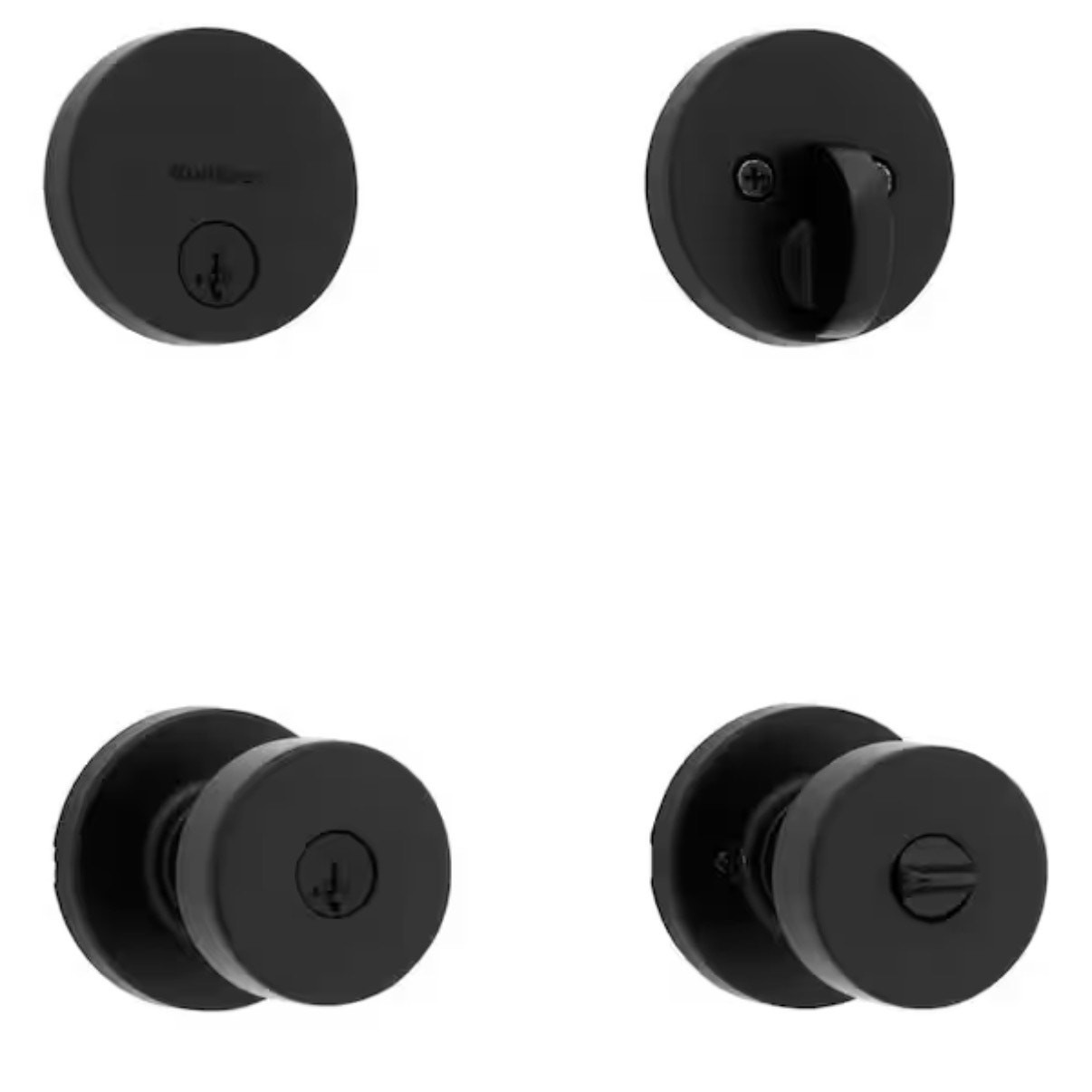 Kwikset Pismo Matte Black Knob Deadbolt Combo As Is