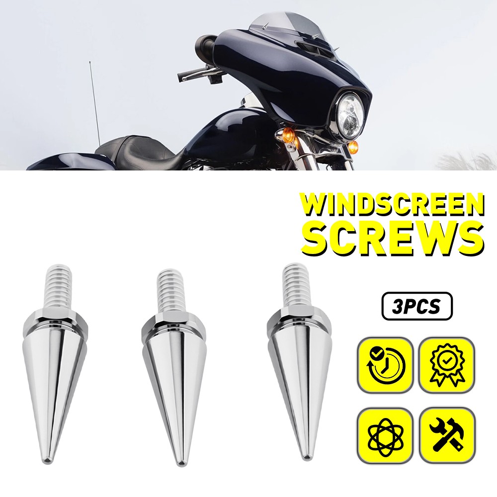 Silver Windshield Spike Screw Bolt For Harley Touring Electra Street Glide 96-13