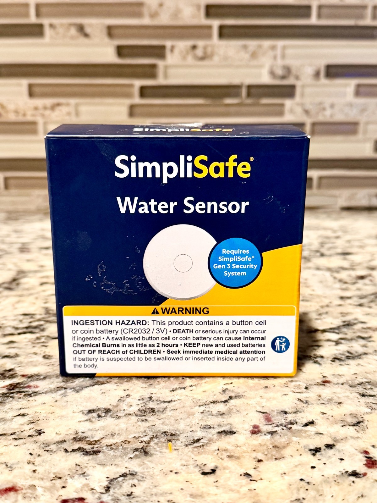 SimpliSafe WT3 Water Sensor Wireless Leak Detector Open Box