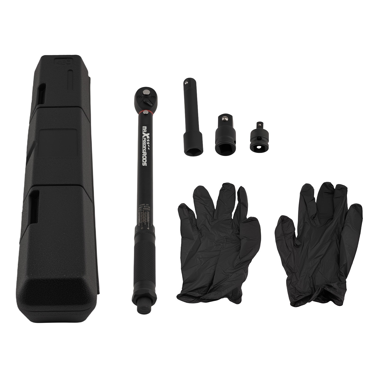 3/8" Drive Click Torque Wrench Set with Extensions 13.6-108.5Nm & Storage Case