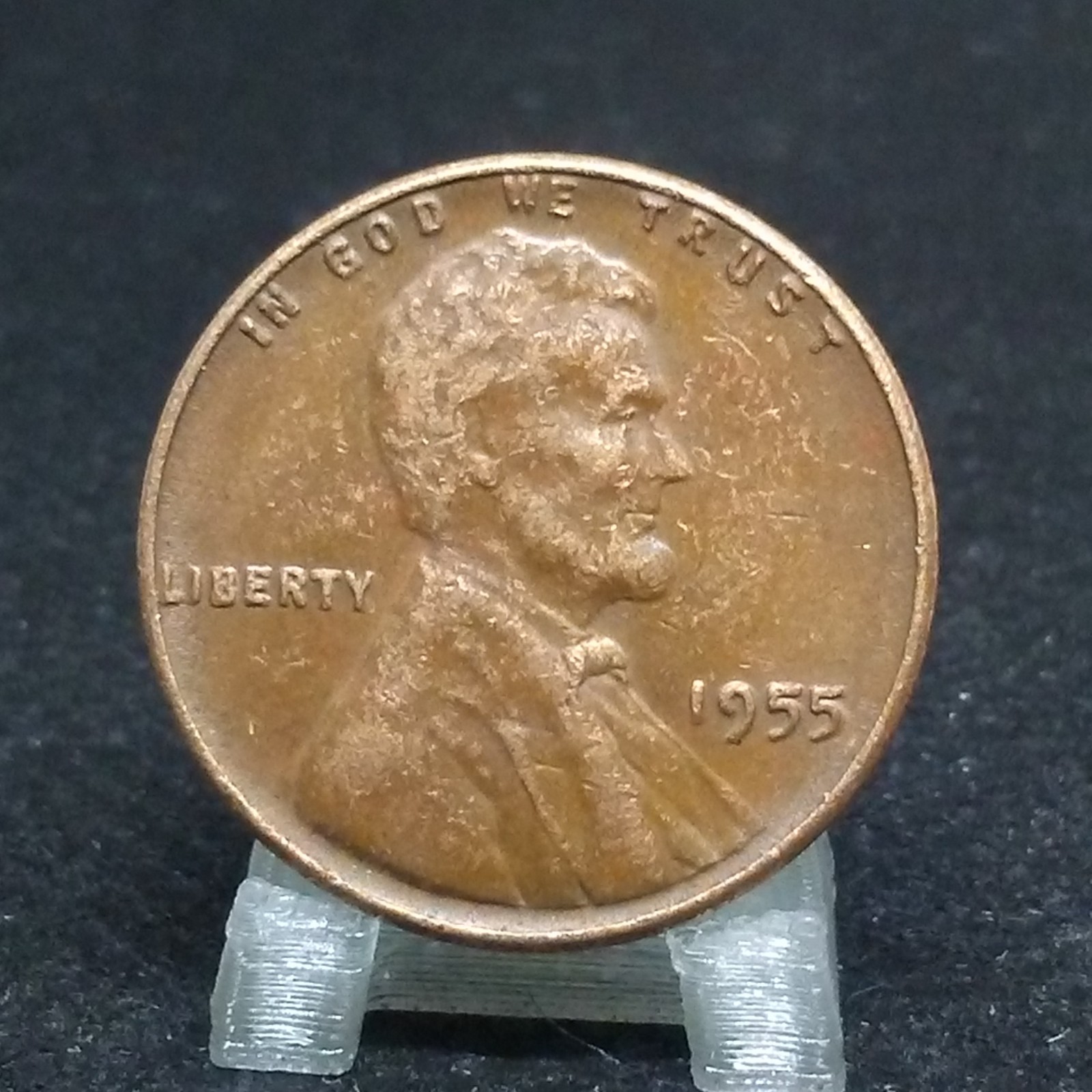 1955 Wheat Penny Die Chip on Wheat Ears
