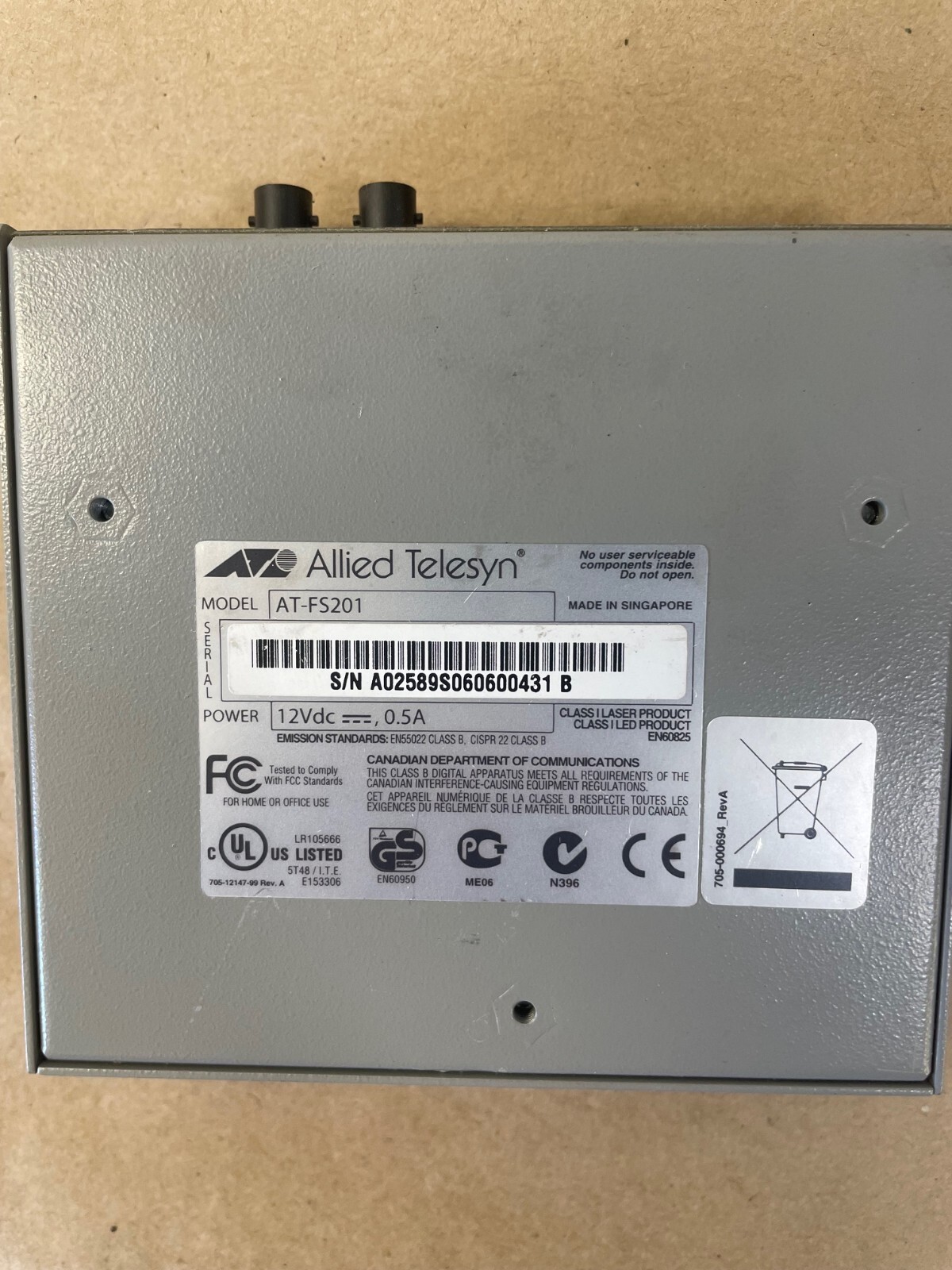 Allied Telesyn AT-FS201 Ethernet Switch
