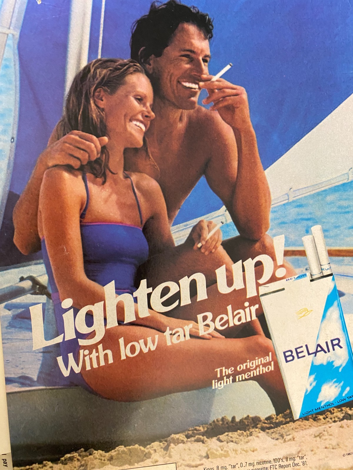 Belair Cigarettes, Bel Air, Full Page Vintage Print Ad