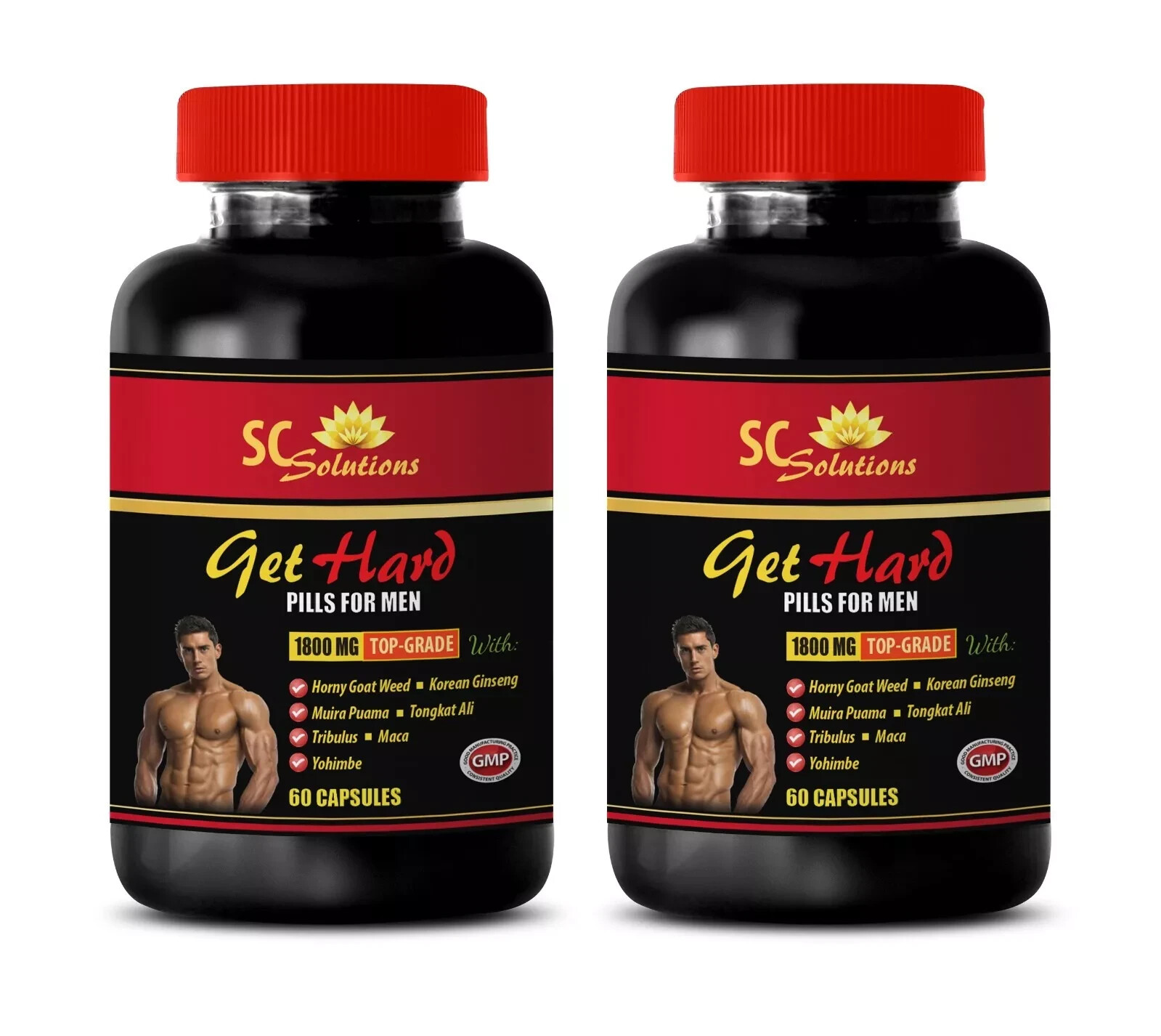 Natural vitality - GET HARD - Energy clarity 2 Bottles 120 Capsules