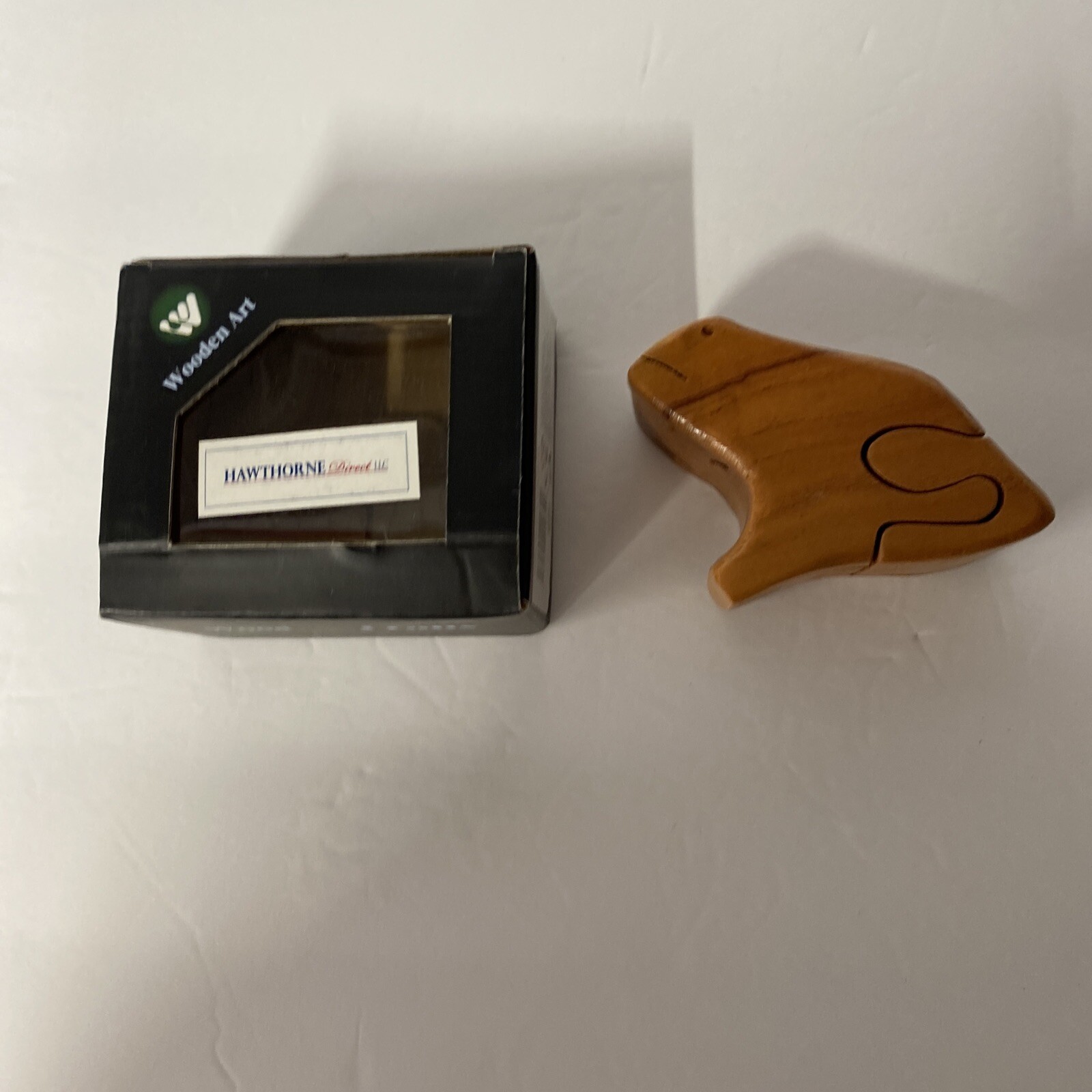 Hawthorne Direct Wooden Art Frog Puzzle Box Original Box