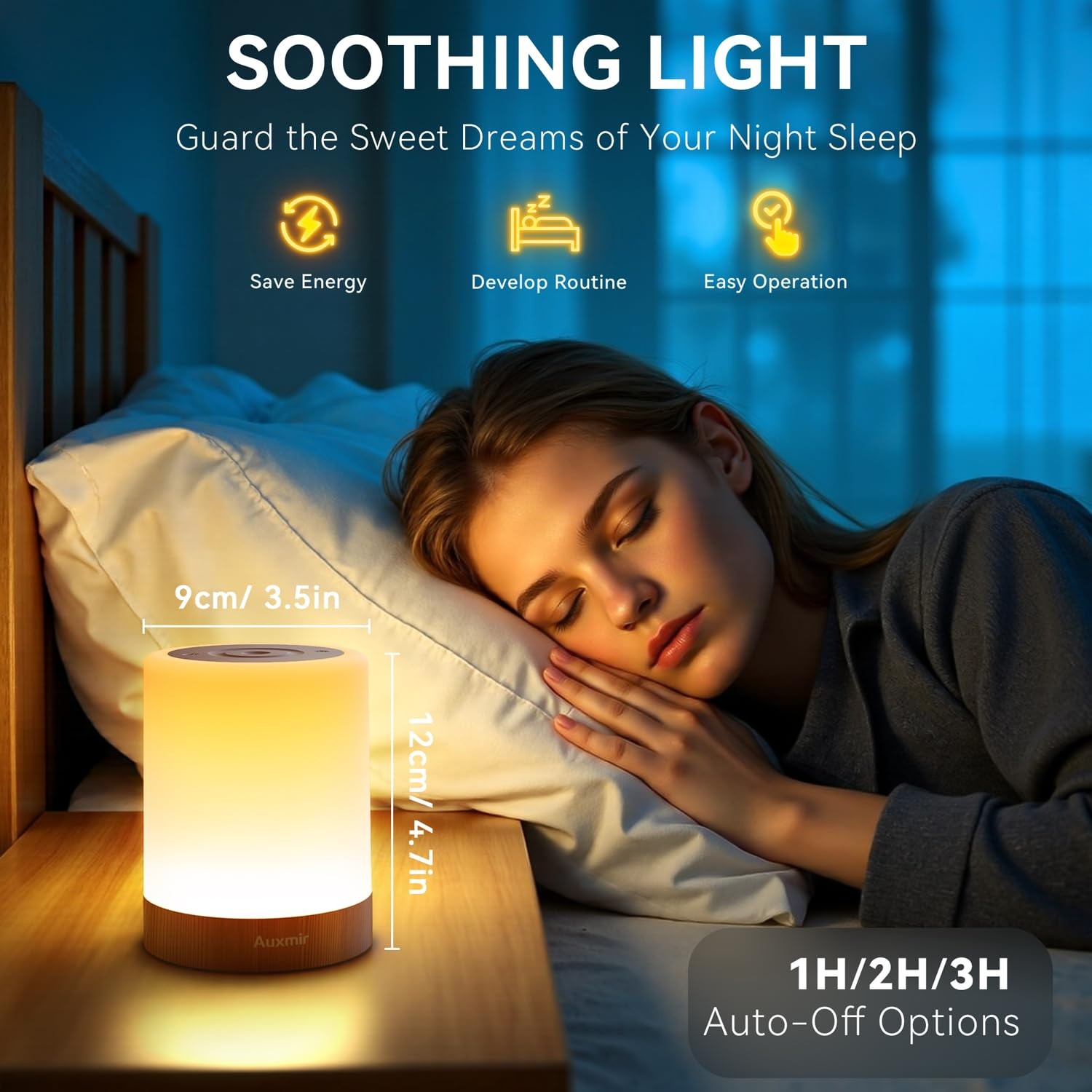 Night Light for Kids Baby, Dimmable Touch Lamp for Nursery, 11 RGB Colors 5 B...