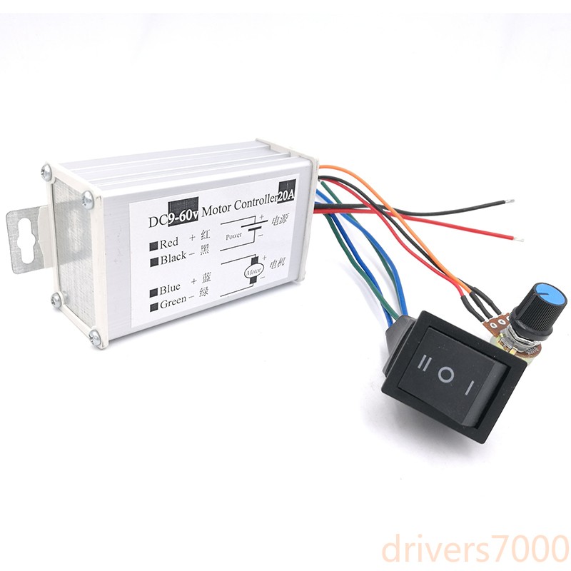 DC Motor Speed Controller 20A 9-60V Reversible Control Forward/Reverse on-off