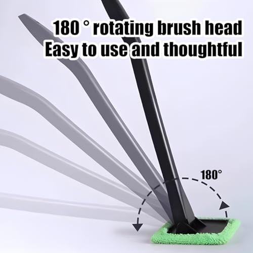 Car Windshield Cleaning Tool, Extendable Handle Window Cleaner Kit with 4PCS