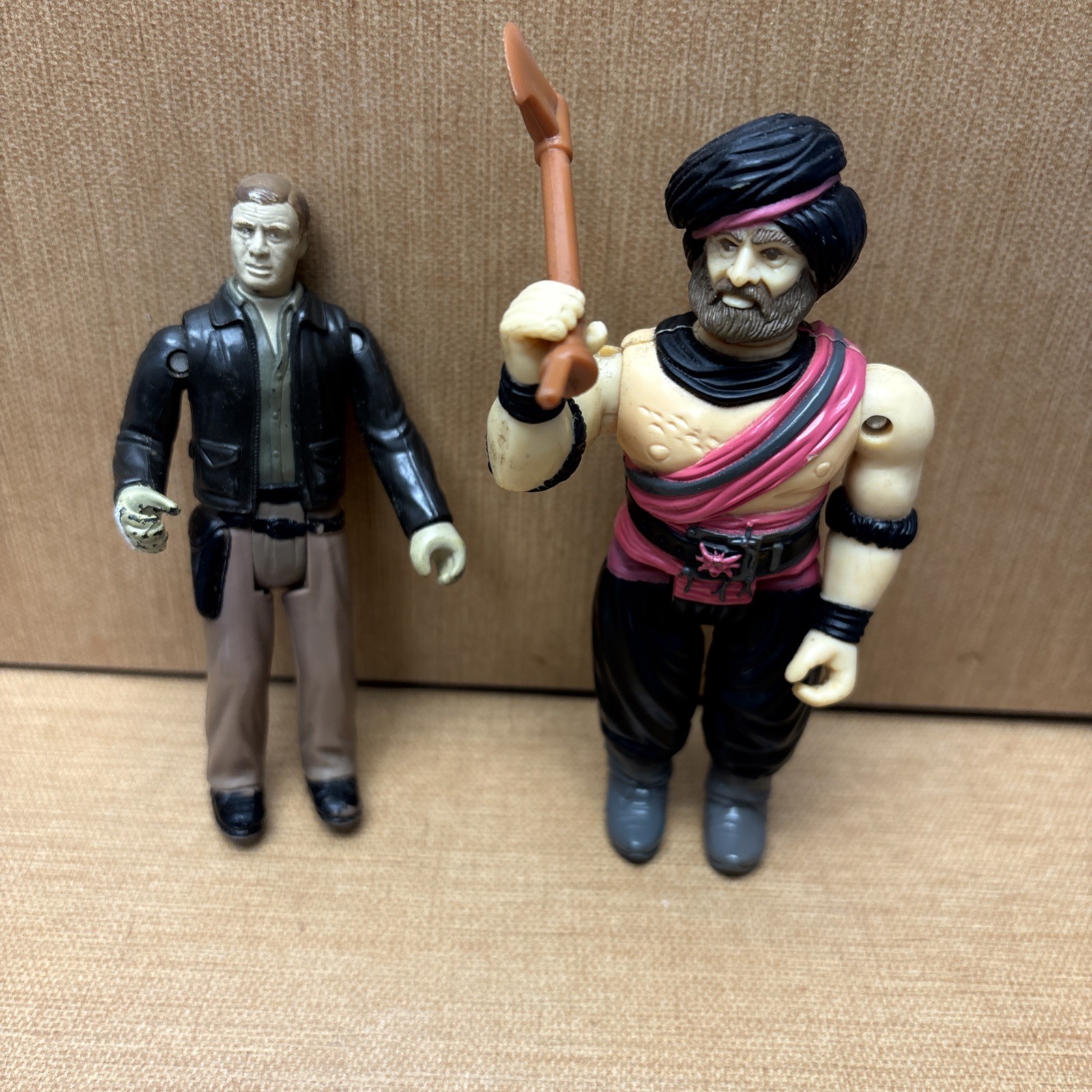 Lot Of 2 1984 Indiana Jones And Giant Thuggie Temple of Doom Action Figures TOD