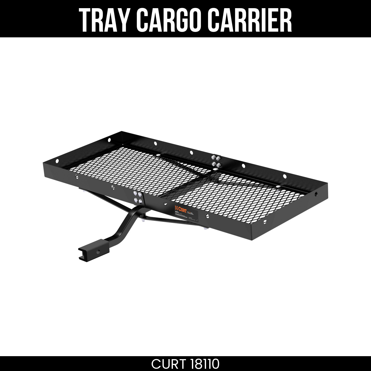 CURT Hitch Cargo Carrier 48 In x 20 In Tray for 1-1/4 In & 2 In Hitch 18110