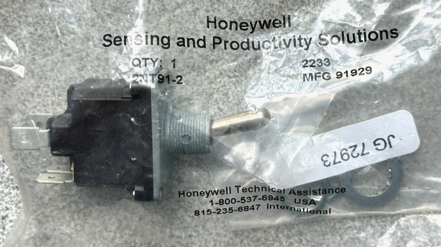 NEW Honeywell 2NT91-2 Toggle Switch DPST On-Off Maintained 15A 125-277V