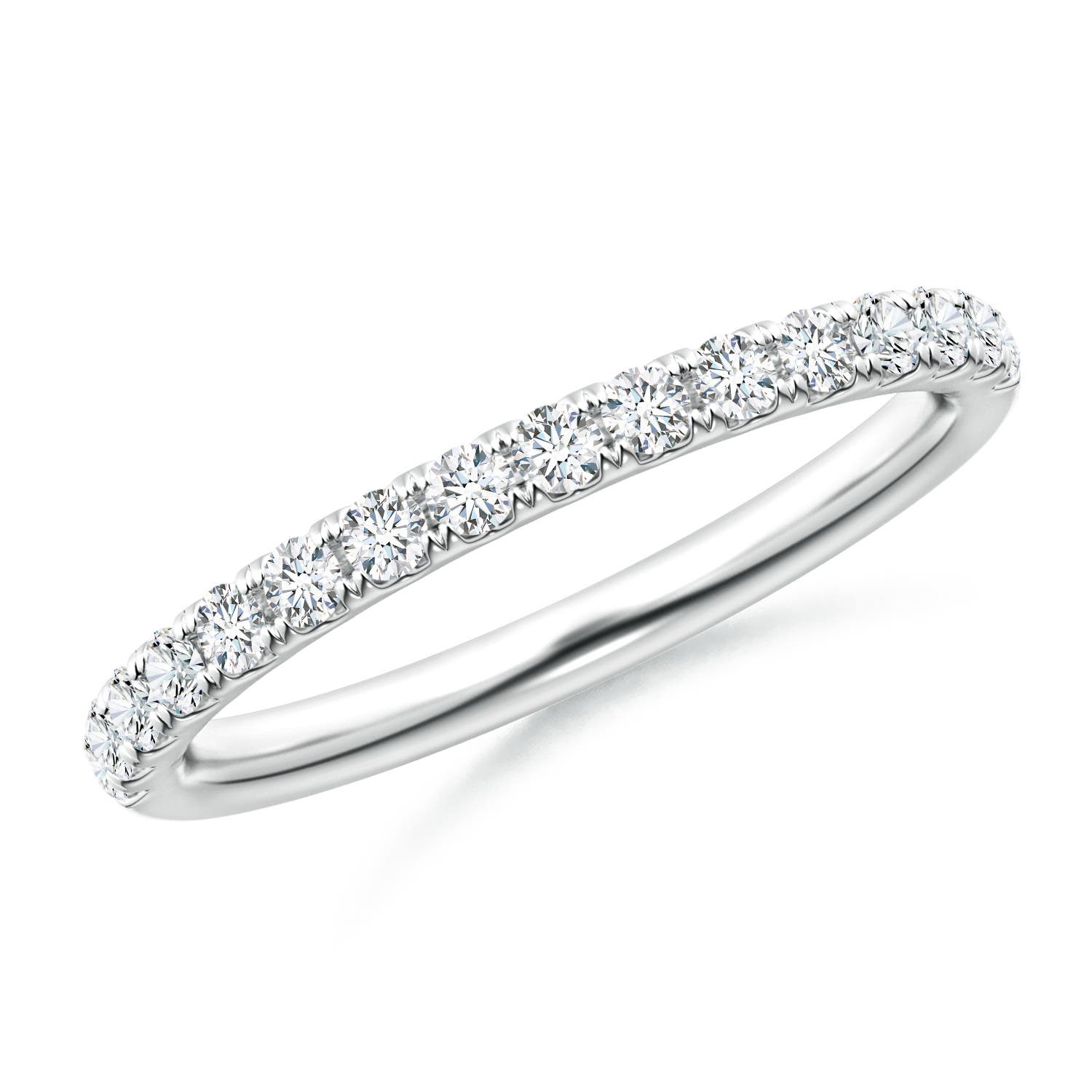 Angara Lab Grown Diamond Half Eternity Wedding Ring in 14K Solid Gold (0.34 Ctw)