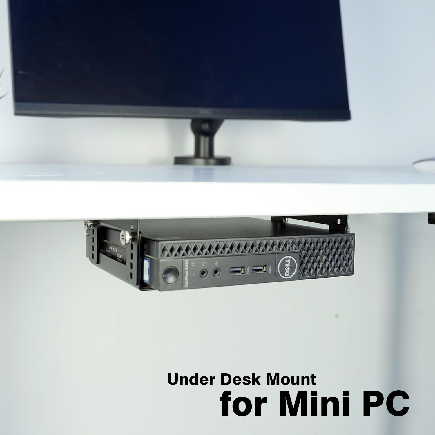Under Desk Mini PC Mount Bracket – 5-Level Height Adjustable (1.8" to 3.3"